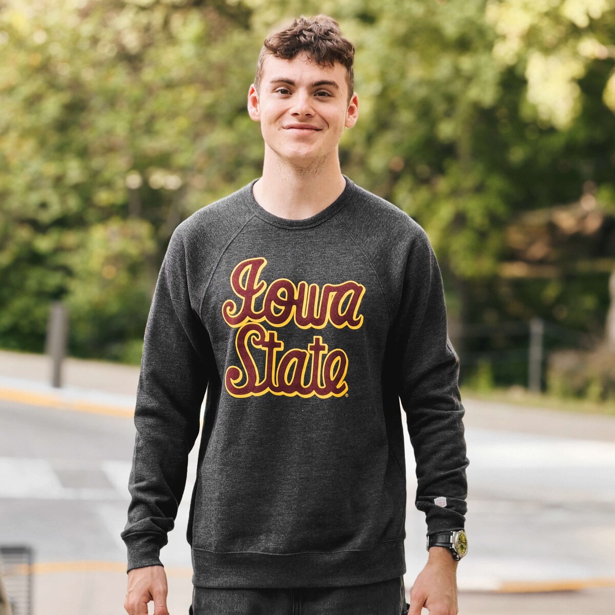 Homefield Iowa State Cursive Black Crewneck